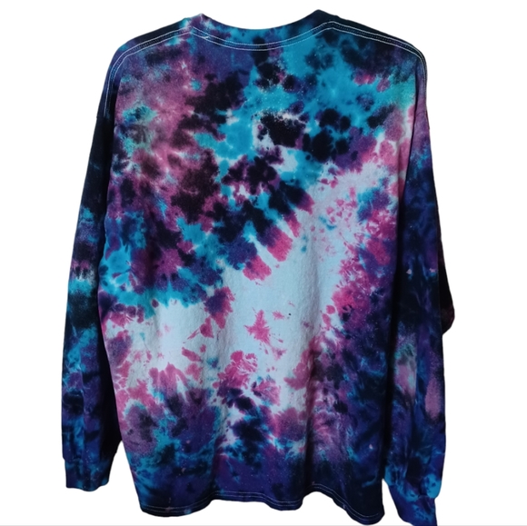 Men's Unisex XL Long Sleeve Galaxy Tie Dye Tee - Picture 2 of 3